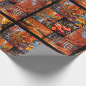Herbst Landschaft Foto Collage Kunst Geschenkpapier (Ecke)