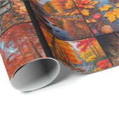 Herbst Landschaft Foto Collage Kunst Geschenkpapier (Rolleneckpunkt)
