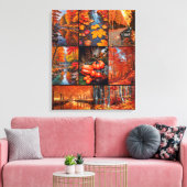 Herbst Landschaft Foto Collage Kunst Leinwanddruck (Insitu (Wohnzimmer))