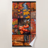 Herbst Landschaft Foto Collage Kunst Strandtuch (Vorderseite)
