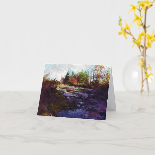 Herbst Landschaft Kunst Karte (Gelbe Blume)