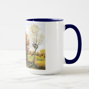 Herbst-Landschaft mit vier Bäumen Tasse