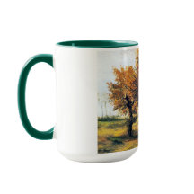 Herbst-Landschaft mit vier Bäumen