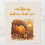 Herbst Landschaft Pumpkin Weinetikett (Einzelnes Label)