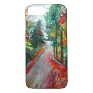 Herbst Landschaft Wasserfarben Kunst, Dichtung und Case-Mate iPhone Hülle