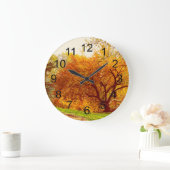Herbst Landschaftsbild Foto Central Park Große Wanduhr (Zuhause)