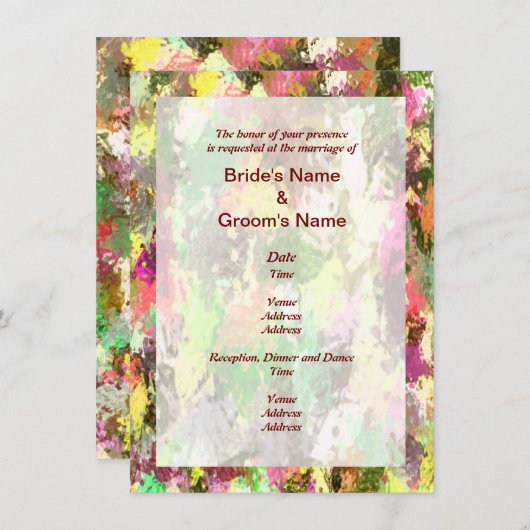 Herbst lässt Abstrakte Hochzeitsreise einladen Einladung (Vorne/Hinten)