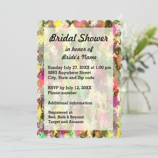 Herbst lässt Abstraktes Brautparty einladen Einladung (Stehend Vorderseite)