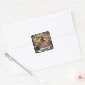 Herbst lässt alte Steinmauer zurück Quadratischer Aufkleber (Umschlag)