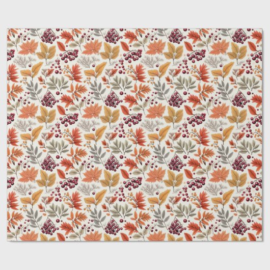 Herbst lässt Berries & Branchen Wrapping Paper Geschenkpapier (Flach)