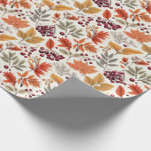 Herbst lässt Berries & Branchen Wrapping Paper Geschenkpapier (Ecke)