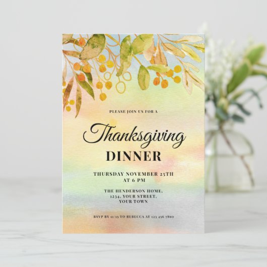 Herbst lässt Erntedank Dinner Einladung (Stehend Vorderseite)