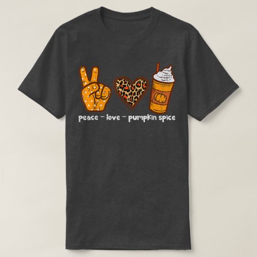 Herbst lässt Funny Peace Liebe Pumpkin Spice Desig T-Shirt (Design vorne)