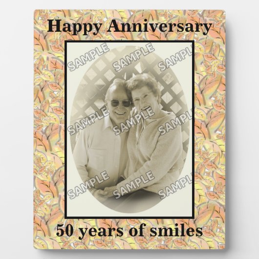 Herbst lässt glücklich 50-jähriges Jahr Foto hinzu Fotoplatte (Vorderseite)