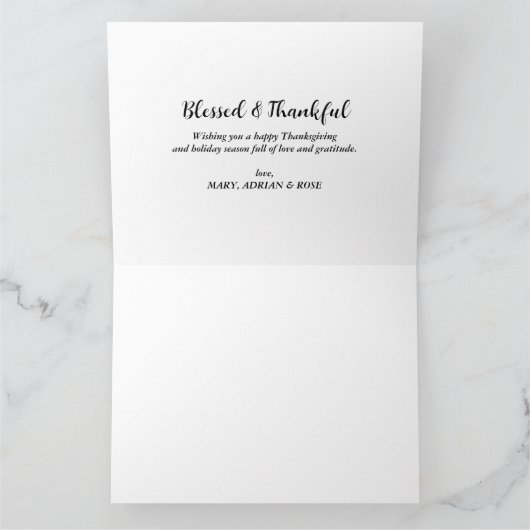 Herbst lässt glückliches Erntedankfest Weihnachtsg Dankeskarte (Innenseite)