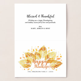 Herbst lässt glückliches Erntedankfest Weihnachtsg Folienkarte