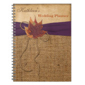 Herbst lässt IMITATE Burlap Wedding Planner Notebo Notizblock (Vorderseite)
