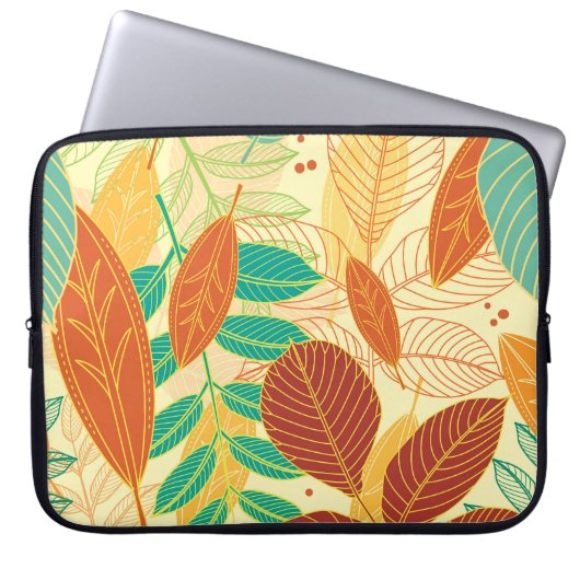 Herbst lässt nahtloses Muster Laptopschutzhülle (Vorderseite)