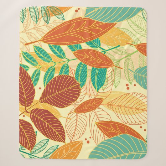 Herbst lässt nahtloses Muster Sherpadecke (Vorderseite)