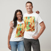 Herbst lässt nahtloses Muster T-Shirt (Unisex)
