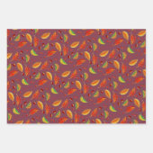 Herbst lässt Nüsse Kastanien Muster Eleganter Fall Geschenkpapier Set (Vorderseite 3)