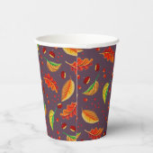 Herbst lässt Nüsse Kastanien Muster Eleganter Fall Pappbecher (Rechts)