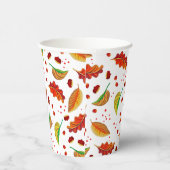 Herbst lässt Nüsse Kastanien Muster Eleganter Fall Pappbecher (Rechts)