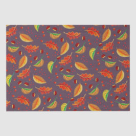 Herbst lässt Nüsse Kastanien Muster Eleganter Fall Seidenpapier