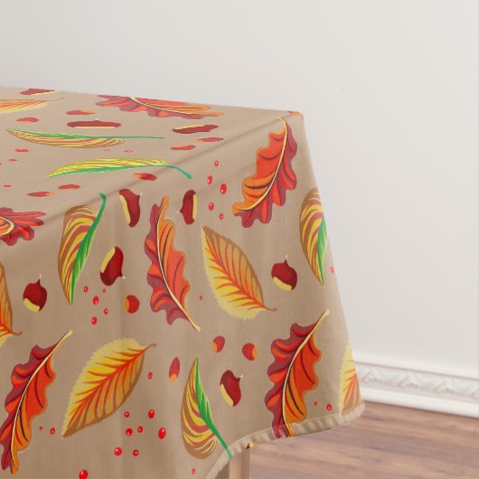 Herbst lässt Nüsse Kastanien Muster Eleganter Fall Tischdecke (Beispiel)
