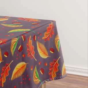 Herbst lässt Nüsse Kastanien Muster Eleganter Fall Tischdecke