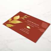 Herbst lässt Orange Friendsgiving Save the Date Folieneinladung (Gedreht)