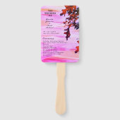 Herbst lässt Orange Pink Swirl Hochzeitsprogramm Fächer (Vorderseite)