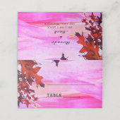 Herbst lässt Orange Pink Swirt Hochzeitstisch steh Platzkarte (Außenseite Aufgefaltet)
