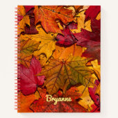 Herbst lässt Personalisierte Spirale Notizblock (Vorderseite)