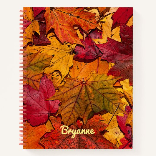 Herbst lässt Personalisierte Spirale Notizblock (Vorderseite)