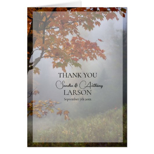 Herbst lässt rustikale Hochzeit Vielen Dank (Vorne)