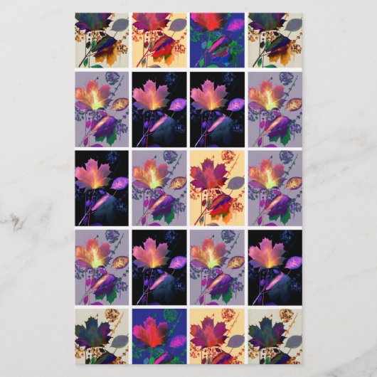 Herbst lässt rustikales Patchwork Quilt Collage Briefpapier (Vorderseite)