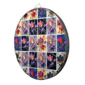 Herbst lässt rustikales Patchwork Quilt Collage Dartscheibe (Vorderseite rechts)