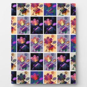 Herbst lässt rustikales Patchwork Quilt Collage Fotoplatte