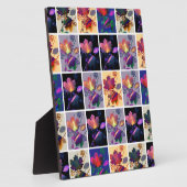 Herbst lässt rustikales Patchwork Quilt Collage Fotoplatte (Seite)