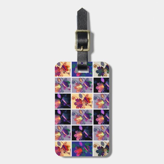 Herbst lässt rustikales Patchwork Quilt Collage Gepäckanhänger (Vorderseite vertikal)