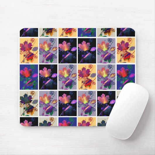 Herbst lässt rustikales Patchwork Quilt Collage Mousepad (Mit Mouse)