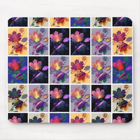 Herbst lässt rustikales Patchwork Quilt Collage Mousepad (Vorne)