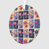 Herbst lässt rustikales Patchwork Quilt Collage Ornament (Vorderseite)