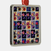 Herbst lässt rustikales Patchwork Quilt Collage Ornament Aus Metall (Rechts)