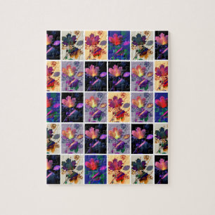 Herbst lässt rustikales Patchwork Quilt Collage Puzzle