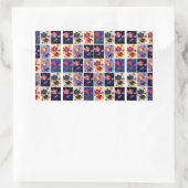 Herbst lässt rustikales Patchwork Quilt Collage Rechteckiger Aufkleber (Tasche)