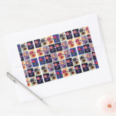 Herbst lässt rustikales Patchwork Quilt Collage Rechteckiger Aufkleber (Umschlag)