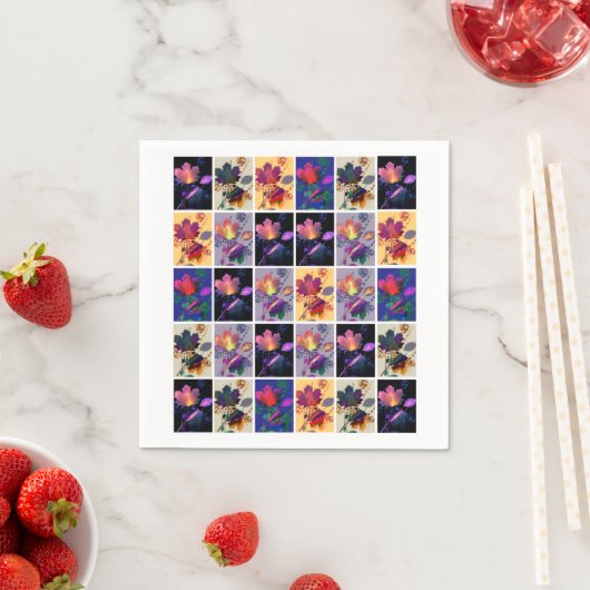 Herbst lässt rustikales Patchwork Quilt Collage Serviette (Beispiel)