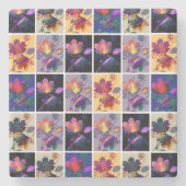 Herbst lässt rustikales Patchwork Quilt Collage Steinuntersetzer (Vorderseite)